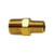 Midland Industries 28222L - Reducing Hex Nipple, 3/8" NPT(M) x 1/4" NPT(M), 1.19", Brass