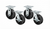ACME 6" Caster Set - Polyolefin Wheels - 2-Rigid / 2-Swivel with Brake - Knaack (K1) Hardware Kit