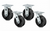 ACME 5" Caster Set - Polyolefin Wheels - 2-Rigid / 2-Swivel - Knaack (K1) Hardware Kit