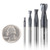 Amana AMS-154 4-Pack Spiral End Mill 1/8, 3/16, 1/4, and 3/8 D, Stainless Steel & Non-Ferrous Metal Cutting w/ AlTiN Coa