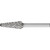 PFERD 25169 Carbide Bur, 14 degree Taper, CAST Cut 1/2" x 1-1/8" x 1/4" Shank