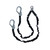 Safewaze FS88586 - VLINE 6' Dual-Leg Streamline Low-Profile Lanyard w/ Rebar Hooks