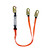 Safewaze FS88561-E - VLINE 6' Dual-Leg Energy Absorbing Lanyard w/ Double-Locking Snap Hooks