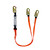 Safewaze FS88561-E VLINE 6' Dual-Leg Energy Absorbing Lanyard w/ Double-Locking Snap Hooks