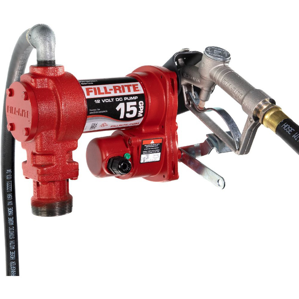 FILL-RITE FR1210H - 12V 15 GPM Fuel Transfer Pump w/ Nozzle
