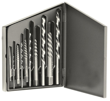 Screw Extractor Set Alpha ALFA Tools SE61747 10 pc. Set, Spiral Flute, Screw Extractor & Drill ...