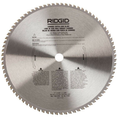 新品未使用 RIDGID No.71692 チップソー 355mm モデル614乾式切断機用 14インチ x 80T (刃数80) 鉄鋼用 RIDGID 71692 14