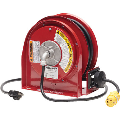 Reelcraft L-3030-123-3 12/3 x 30ft Compact Power Cord Reel, 15A
