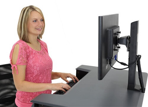 Ergotron WorkFit-T| WorkFit-TL Sit-Stand Desktop Workstation