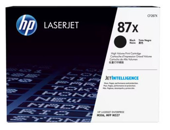 HP CF287X OEM Toner Cartridge, Black, For HP Printers, High Yield, 18000 Pages, 1/Carton