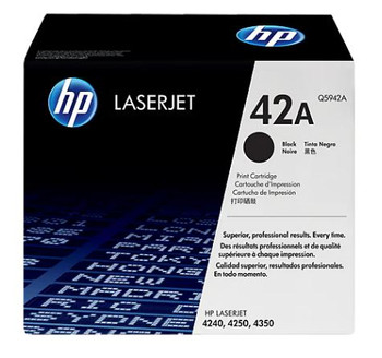 HP Q5942A OEM Toner Cartridge, Black, For HP Printers, Standard Yield, 10000 Pages, 1/Carton
