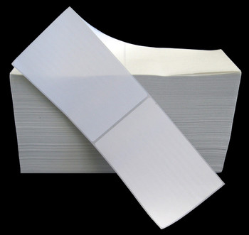 4 in W x 6.5 in L DT Matte Paper Labels, Fanfold, White, General Purpose Permanent Adhesive, Perf, 13.25 in Fanfold Length, 2,500 Labels/Stack, 2 Stacks/Case, 1 Case (5,000 Labels), Black Rhino Stock Labels