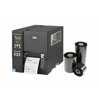 METRC Tag Printing Kit with the TSC MH341T Industrial DT+TT Label Printer, 300 dpi, and one carton (qty 12) of 4.33" x 300mm wax/resin thermal transfer ribbons