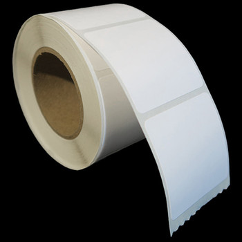 2 in W x 2 in L IJ High-Gloss Paper Labels, 4 in OD, 2 in Core, White, General Purpose Permanent Adhesive, No Perf, 630 Labels/Roll, 12 Rolls/Case, 1 Case (7,560 Labels), Black Rhino Stock Labels