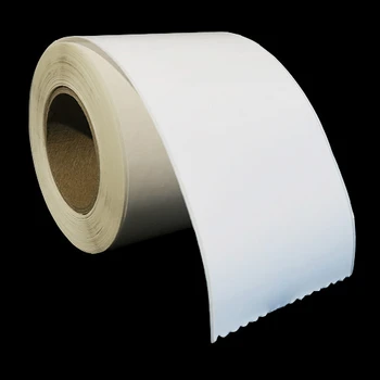 3 in W x 100 ft L IJ High-Gloss Paper Continuous Roll, 4 in OD, 2 in Core, White, General Purpose Permanent Adhesive, No Perf, 100 Feet/Roll, 12 Rolls/Case, 1 Case (1,200 Feet), Black Rhino Stock Labels