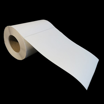 8.375 in W x 10.875 in L IJ Matte Film Labels, 6 in OD, 3 in Core, White, High Performance Permanent Adhesive, No Perf, 300 Labels/Roll, 4 Rolls/Case, 1 Case (1,200 Labels), Black Rhino Stock Labels