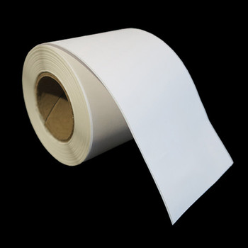 3 in W x 300 ft L IJ Matte Paper Continuous Roll, 6 in OD, 3 in Core, White, General Purpose Permanent Adhesive, No Perf, 300 Feet/Roll, 4 Rolls/Case, 1 Case (1,200 Feet), Black Rhino Stock Labels
