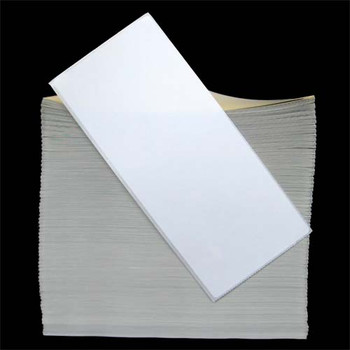3.5 in W x 8 in L TT Matte Paper Labels, Fanfold, White, General Purpose Permanent Adhesive, Perf, 8.125 in Fanfold Length, 1,250 Labels/Stack, 3 Stacks/Case, 1 Case (3,750 Labels), Black Rhino Stock Labels