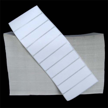 4 in W x 1 in L TT Matte Paper Labels, Fanfold, White, General Purpose Permanent Adhesive, Perf, 11.125 in Fanfold Length, 12,500 Labels/Stack, 2 Stacks/Case, 1 Case (25,000 Labels), Black Rhino Stock Labels