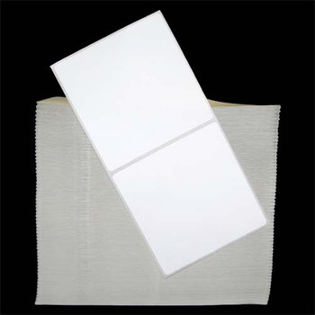 4 in W x 4 in L TT Matte Paper Labels, Fanfold, White, General Purpose Permanent Adhesive, Perf, 8.25 in Fanfold Length, 2,500 Labels/Stack, 3 Stacks/Case, 1 Case (7,500 Labels), Black Rhino Stock Labels