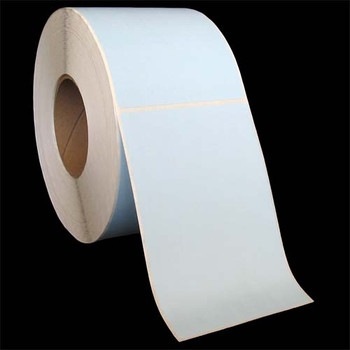 4 in W x 6 in L TT Matte Paper Labels, 8 in OD, 3 in Core, Blue (PMS 290), Standard Adhesive, Perf, 1,000 Labels/Roll, 4 Rolls/Case, 1 Case (4,000 Labels), Black Rhino Value