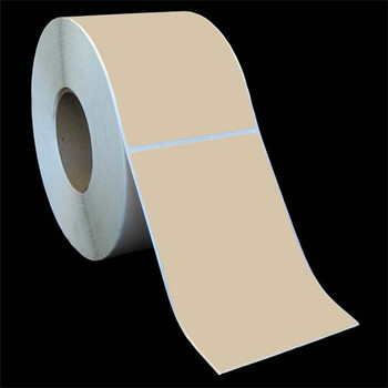 4 in W x 6 in L TT Matte Paper Labels, 8 in OD, 3 in Core, Brown (PMS 4675), General Purpose Permanent Adhesive, Perf, 1,000 Labels/Roll, 4 Rolls/Case, 1 Case (4,000 Labels), Black Rhino Stock Labels