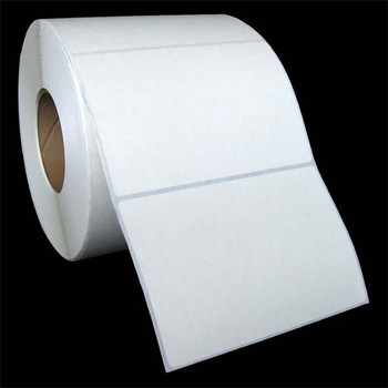 6.5 in W x 4 in L TT Matte Paper Labels, 8 in OD, 3 in Core, White, General Purpose Permanent Adhesive, Perf, 1,500 Labels/Roll, 4 Rolls/Case, 1 Case (6,000 Labels), Black Rhino Stock Labels