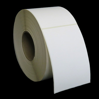 4 in W x 6 in L TT Kimdura Labels, 8 in OD, 3 in Core, White, General Purpose Permanent Adhesive, Perf, 1,000 Labels/Roll, 4 Rolls/Case, 1 Case (4,000 Labels), Black Rhino Stock Labels