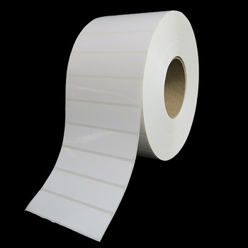 3 in W x 1 in L TT Polyester Labels, 8 in OD, 3 in Core, White, High Performance Permanent Adhesive, Perf, 5,500 Labels/Roll, 6 Rolls/Case, 1 Case (33,000 Labels), Black Rhino Stock Labels
