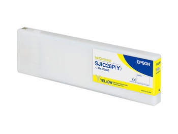 Epson ColorWorks C7500 Matte Yellow Ink Cartridge, SJIC26P(Y), C33S020617, 340 mL