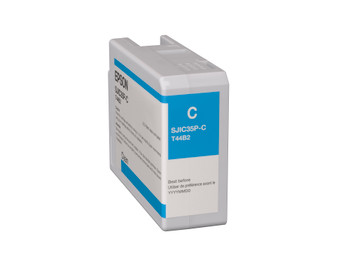 Epson ColorWorks C6000/C6500 Cyan Ink Cartridge, SJIC35P(C), C13T44B220, 80 mL