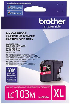 Brother LC103M OEM Ink Cartridge, Magenta, For Brother Printers, High Yield, 600 Pages, 1/Carton