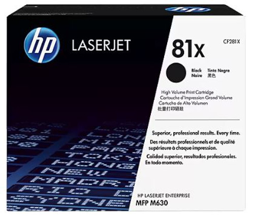 HP CF281X OEM Toner Cartridge, Black, For HP Printers, High Yield, 25000 Pages, 1/Carton