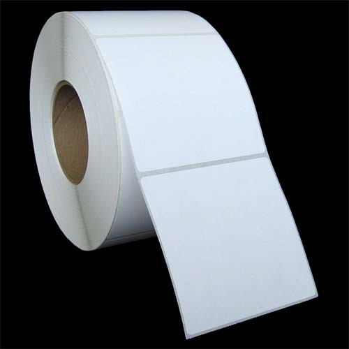 4 in W x 4 in L IJ Matte Film - BS5609 Certified Labels, 8 in OD, 3 in Core, White, Freezer Grade Adhesive, No Perf, 1,360 Labels/Roll, 4 Rolls/Case, 1 Case (5,440 Labels), Black Rhino Preferred