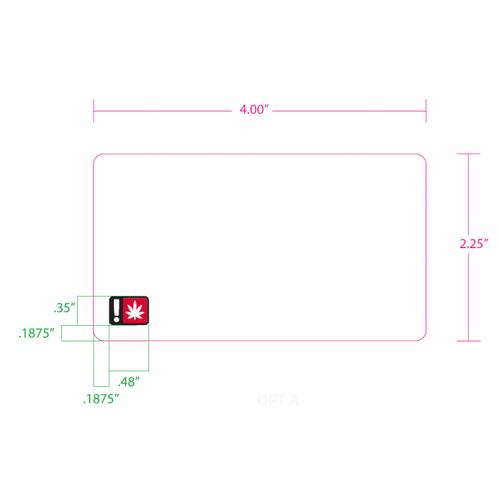 2.25" x 4" Pre-Printed White Direct Thermal Labels, Oregon Universal Cannabis Symbol, Horizontal Orientation, 700 Labels/Roll, 12 Rolls/Case, 1 Case (8,400 Labels)