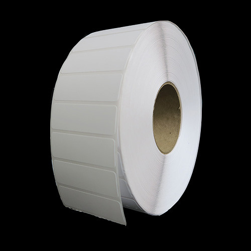 3 in W x 1 in L IJ Matte Film - BS5609 Certified Labels, 8 in OD, 3 in Core, White, High Performance Permanent Adhesive, No Perf, 4,800 Labels/Roll, 4 Rolls/Case, 1 Case (19,200 Labels), Black Rhino Stock Labels