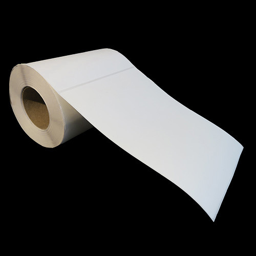 8.375 in W x 10.875 in L Inkjet High-Gloss Film Labels, 6 in OD, 3 in Core, White, Standard Adhesive, Perf, 390 Labels/Roll, 4 Rolls/Case, 1 Case (1,560 Labels), Black Rhino Preferred