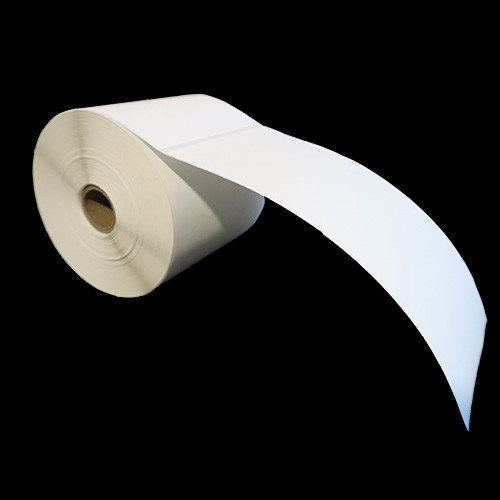 4 in W x 8 in L DT Matte VL Paper Uncoated Labels, 5 in OD, 1 in Core, White, General Purpose Permanent Adhesive, Perf, 350 Labels/Roll, 12 Rolls/Case, 1 Case (4,200 Labels), Black Rhino Stock Labels