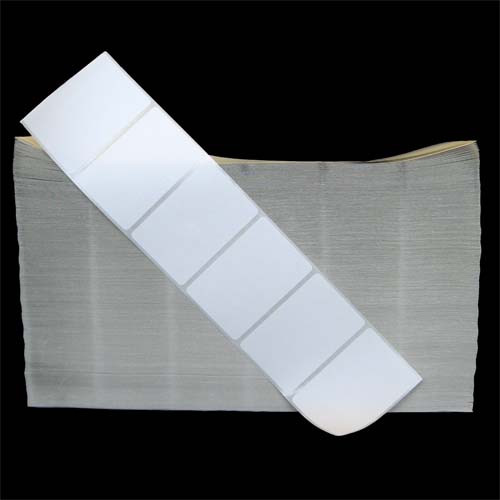3 in W x 2 in L TT Matte Paper Labels, Fanfold, White, General Purpose Permanent Adhesive, Perf, 12.75 in Fanfold Length, 7,500 Labels/Stack, 2 Stacks/Case, 1 Case (15,000 Labels), Black Rhino Stock Labels