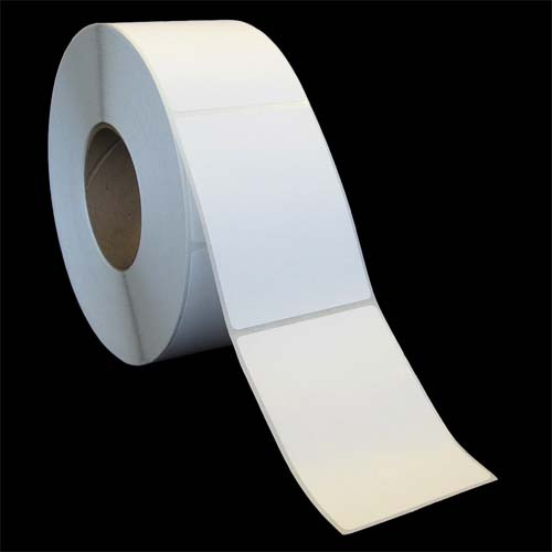 3 in W x 4 in L TT Matte Paper Labels, 8 in OD, 3 in Core, White, General Purpose Permanent Adhesive, Perf, 1,500 Labels/Roll, 6 Rolls/Case, 1 Case (9,000 Labels), Black Rhino Stock Labels