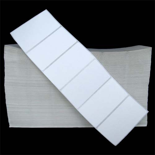 4 in W x 2.5 in L TT Matte Paper Labels, Fanfold, White, General Purpose Permanent Adhesive, Perf, 10.5 in Fanfold Length, 5,000 Labels/Stack, 2 Stacks/Case, 1 Case (10,000 Labels), Black Rhino Stock Labels