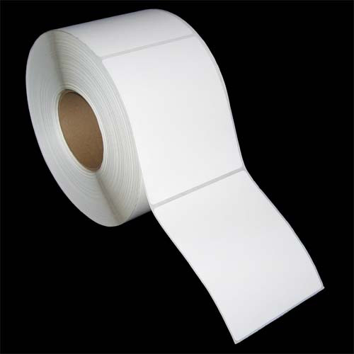 4 in W x 5 in L TT Matte Paper Labels, 8 in OD, 3 in Core, White, General Purpose Permanent Adhesive, No Perf, 1,250 Labels/Roll, 4 Rolls/Case, 1 Case (5,000 Labels), Black Rhino Stock Labels