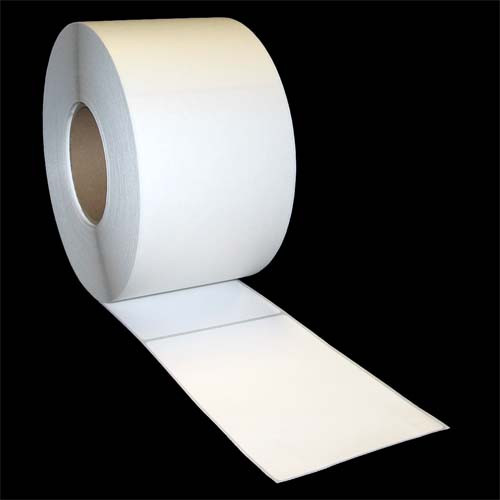 4 in W x 6.5 in L TT Matte Paper Labels, Wound In, 8 in OD, 3 in Core, White, Standard Adhesive, Perf, 930 Labels/Roll, 4 Rolls/Case, 1 Case (3,720 Labels), Black Rhino Preferred