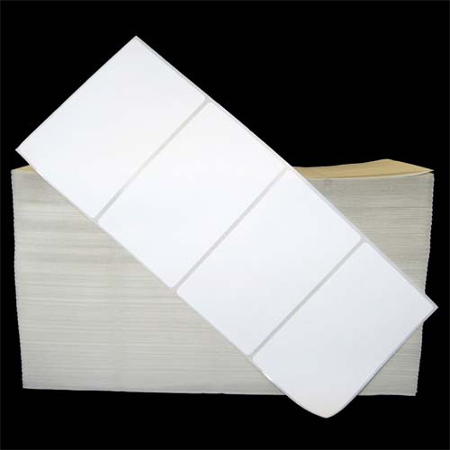 5 in W x 3 in L TT Matte Paper Labels, Fanfold, White, General Purpose Permanent Adhesive, Perf, 12.5 in Fanfold Length, 5,000 Labels/Stack, 2 Stacks/Case, 1 Case (10,000 Labels), Black Rhino Stock Labels
