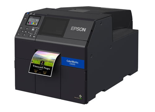 Epson ColorWorks CW-C6000A Matte Color Inkjet Label Printer, Auto-Cutter, 4.25" Serial + Ethernet + USB