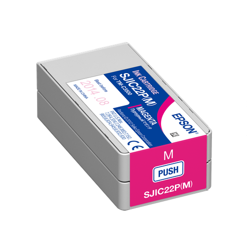 Epson ColorWorks C3500 Magenta Ink Cartridge, SJIC22P(M), C33S020582, 30 mL