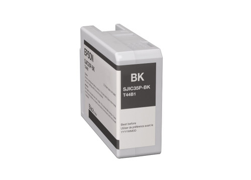 Epson ColorWorks C6000/C6500 Gloss Black Ink Cartridge, SJIC35P(BK), C13T44B120, 80 mL