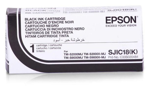 Epson C33S020484 OEM Ink Cartridge, Black, For Epson Printers, Standard Yield, 18000 Pages, 1/Carton