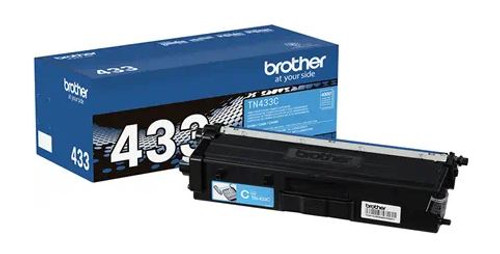 Brother TN433C OEM Toner Cartridge, Cyan, For Brother Printers, High Yield, 4000 Pages, 1/Carton