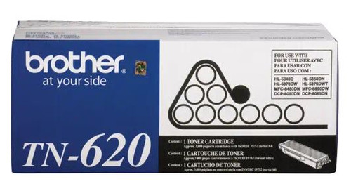 Brother TN620 OEM Toner Cartridge, Black, For Brother Printers, Standard Yield, 3000 Pages, 1/Carton